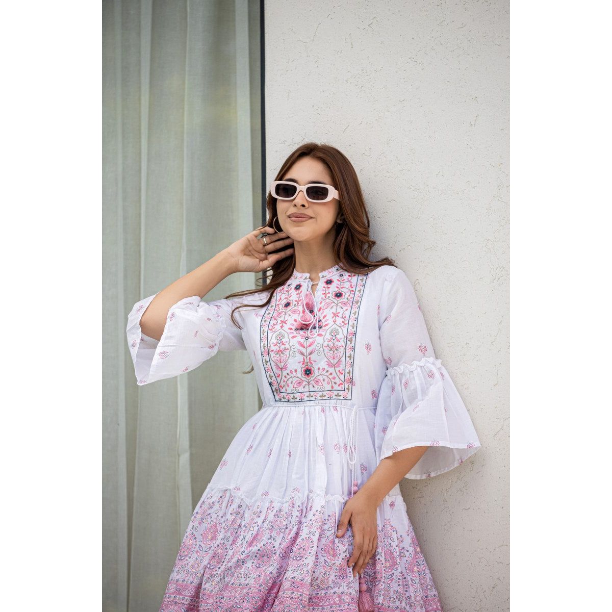 Floral Cotton Dress for Women - Summer Casual Maxi Dress with Pockets | Perfect for Beach, Vacation, and Everyday Wear