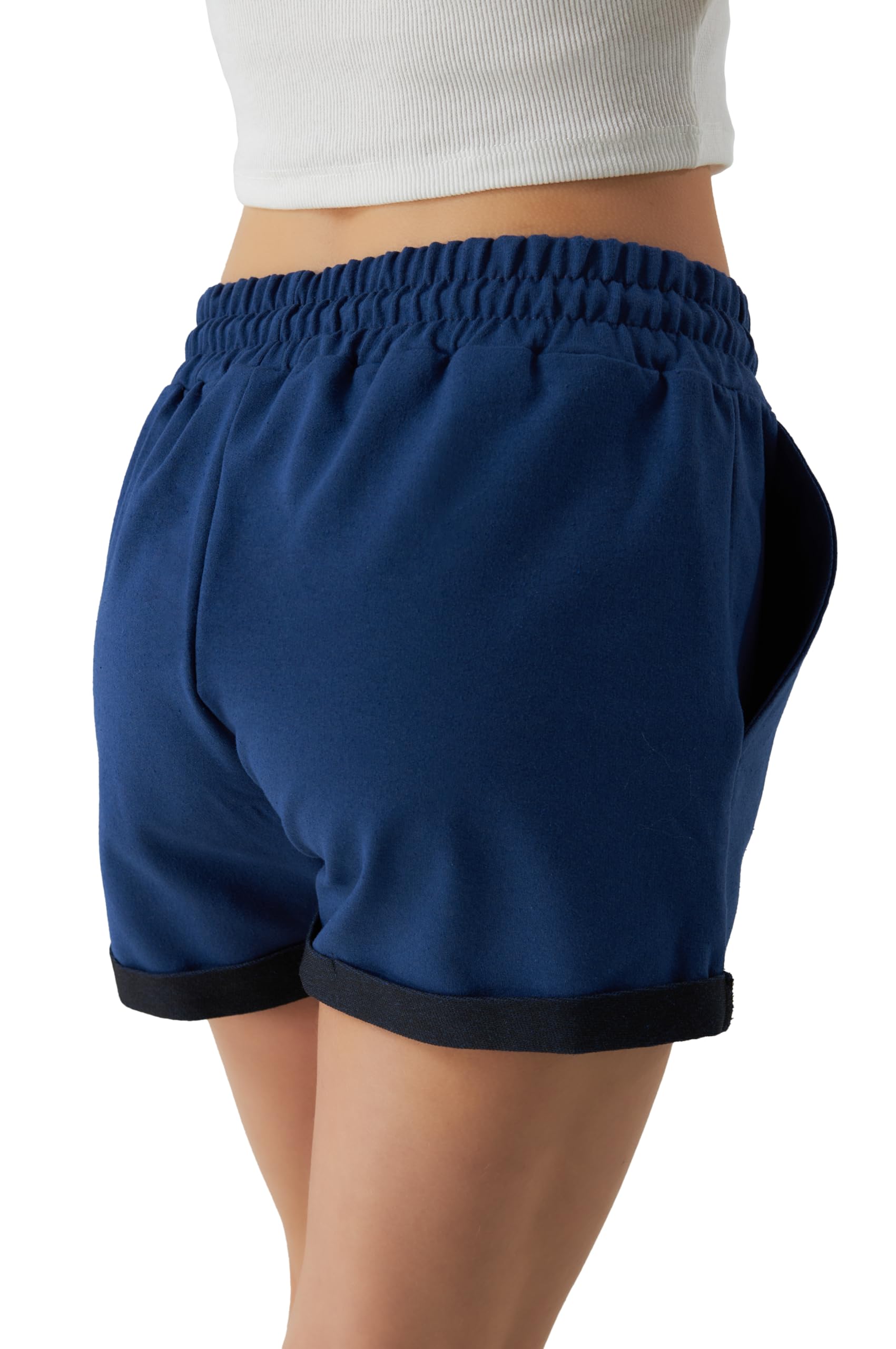 Smith & Solo Women's Cotton Sports Shorts - High Waist Gym Workout Shorts for Running, Yoga, Fitness & Summer Activities | Perfect for Jogging, Training & Casual Wear