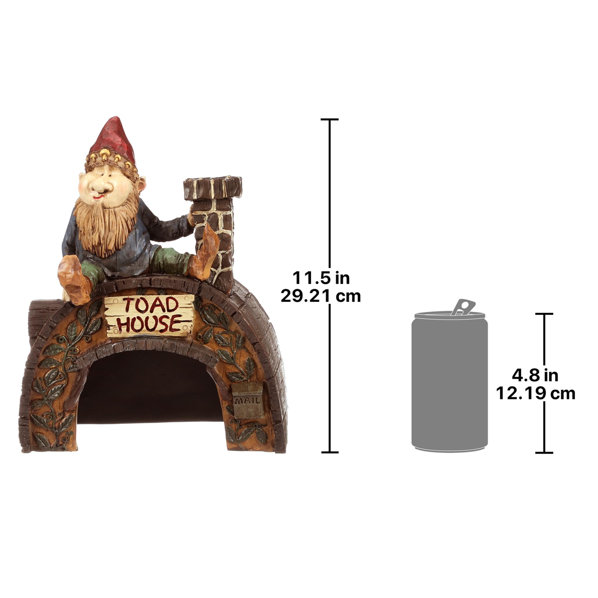 Garden Gnome Statue - Whimsical Toad & Frog House for Fairy Gardens - Outdoor Decor for Gnome Villages & Backyard Landscaping - Perfect for Fairy Tale Gardens & Whimsical Outdoor Displays