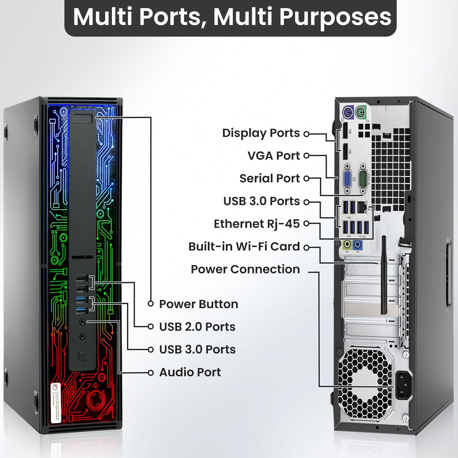 HP G2 RGB Gaming PC Desktop - Intel Core i5-6400 6th Gen, 16GB DDR4 RAM, 1TB SSD, NVIDIA GTX 1050 Ti 4GB - Dual 22