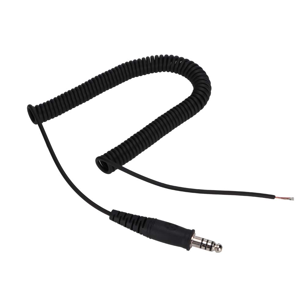 Tyenaza Coiled Cord Helicopter Headset Replacement Cable - U-174/U Military Connector Spring Adapter for DIY Repair | Durable Aviation Headset Accessory for Pilots & Flight Crew
