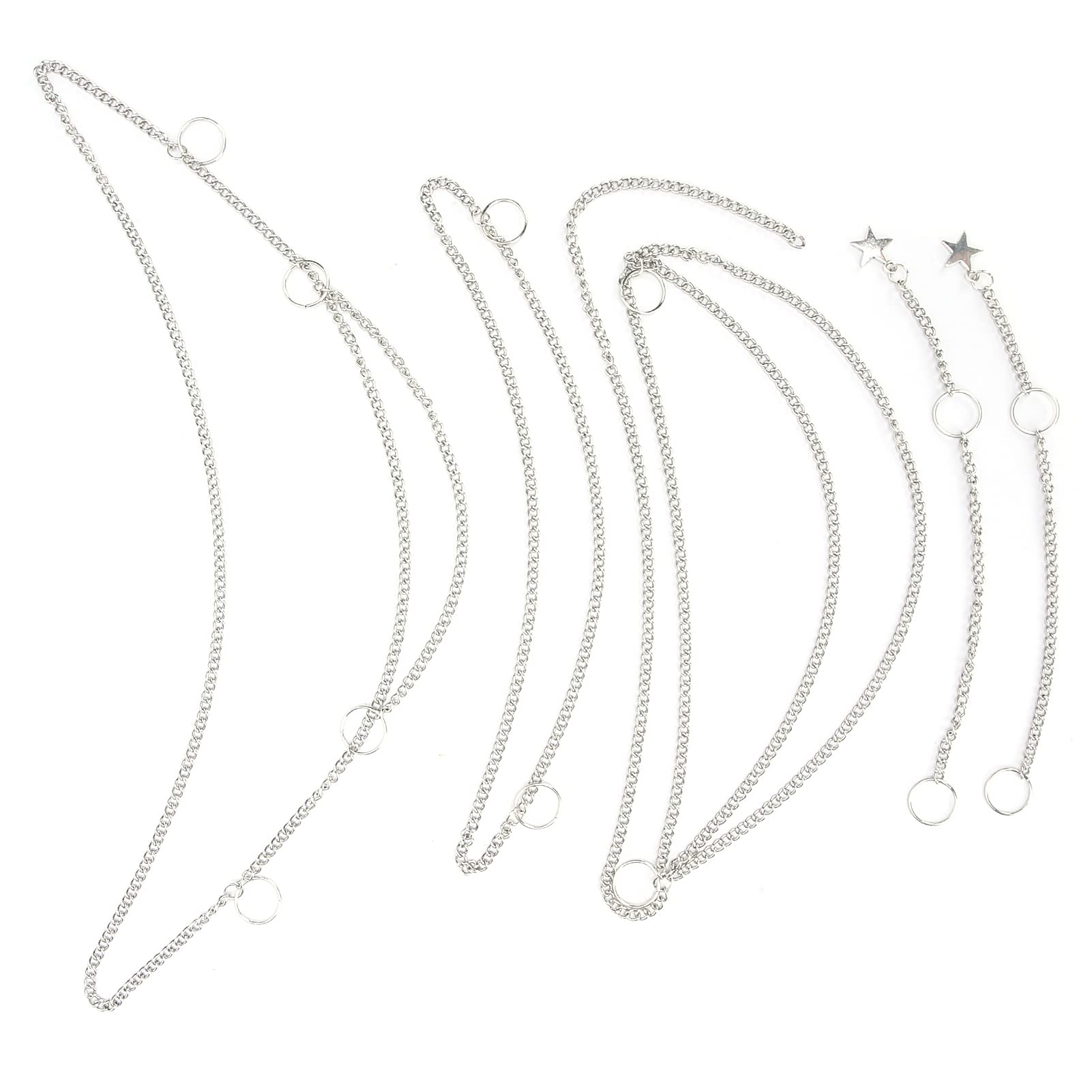 5PCS Punk Style Hair Braid Chains - Hip Hop Hair Jewelry Rings for Ponytails & Dreadlocks - Women's Hair Accessories & Decorative Clips (Perfect for Concerts, Festivals & Street Style Looks)