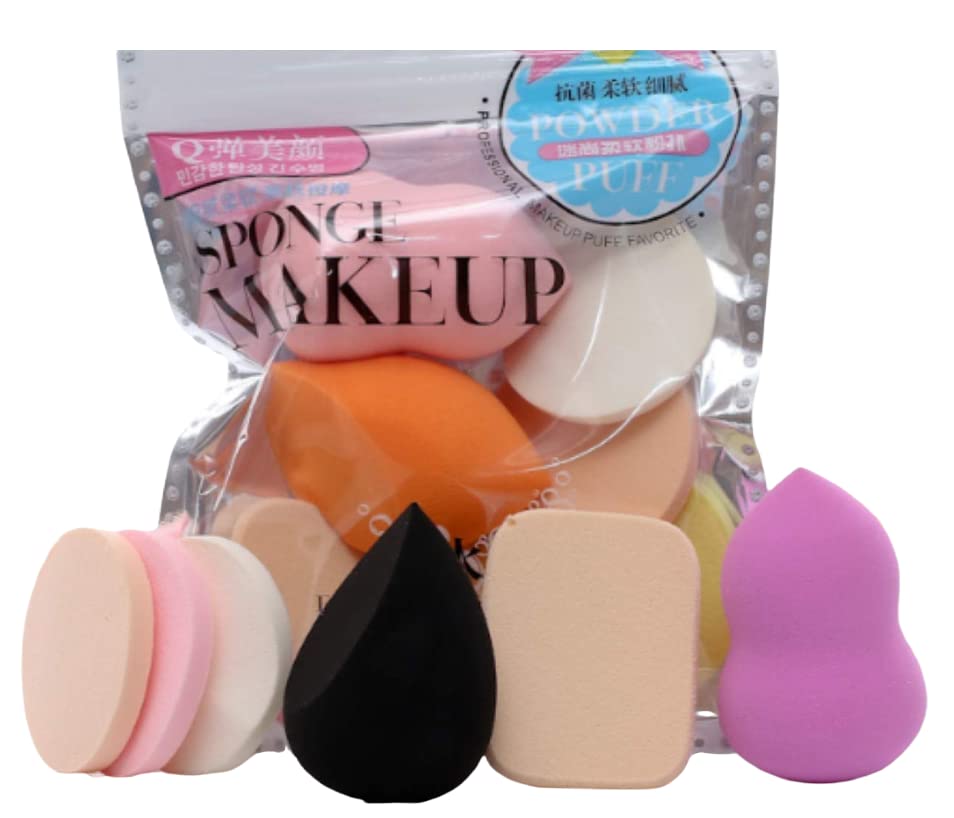 MEENIRA Makeup Sponge Set - 6 Pack Blending Sponge for Liquid, Cream & Foundation - Soft Cosmetic Beauty Blender for Wet & Dry Use - Multicolor Makeup Puff Applicators - Perfect for Professional Makeup, Travel & Everyday Beauty Routine