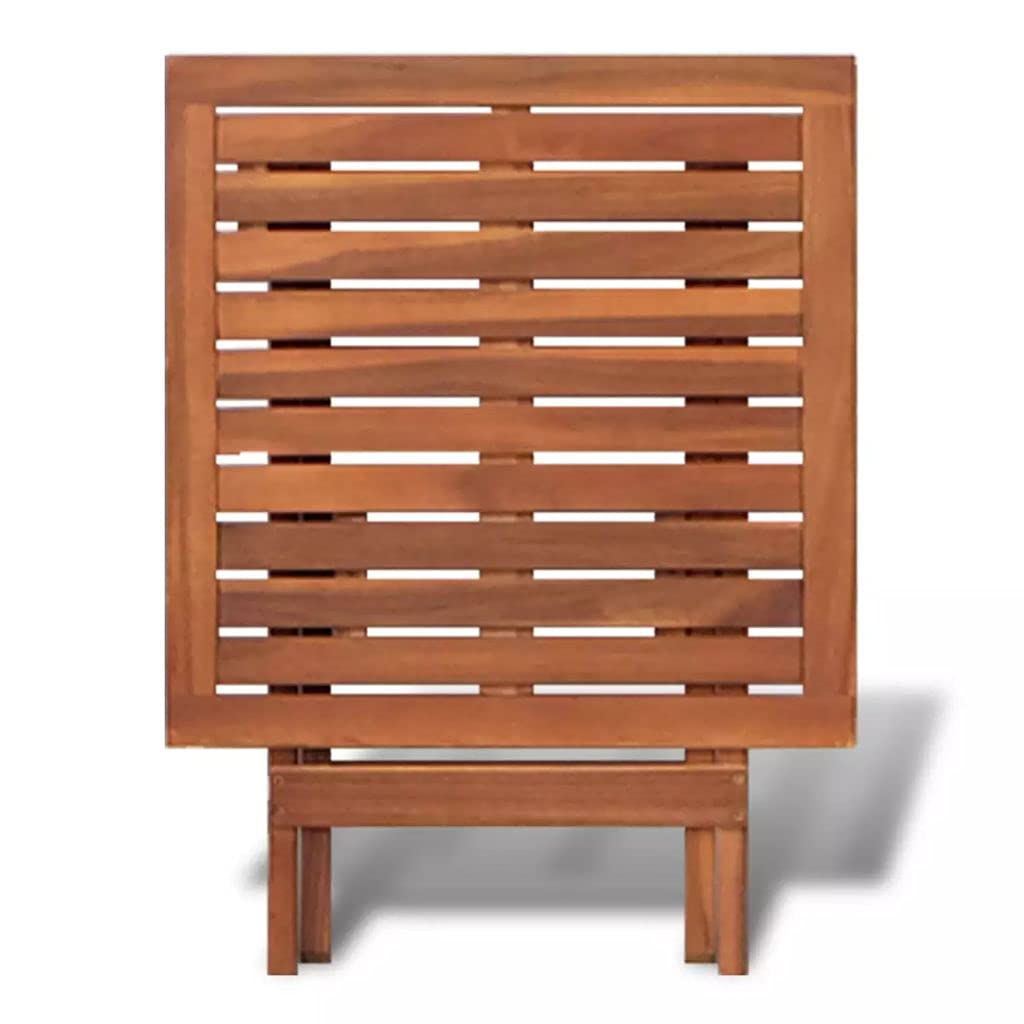 Solid Acacia Wood Outdoor Dining Table - Foldable Coffee & Bistro Table - Weather Resistant Patio Furniture for Garden, Backyard, Balcony (18.1