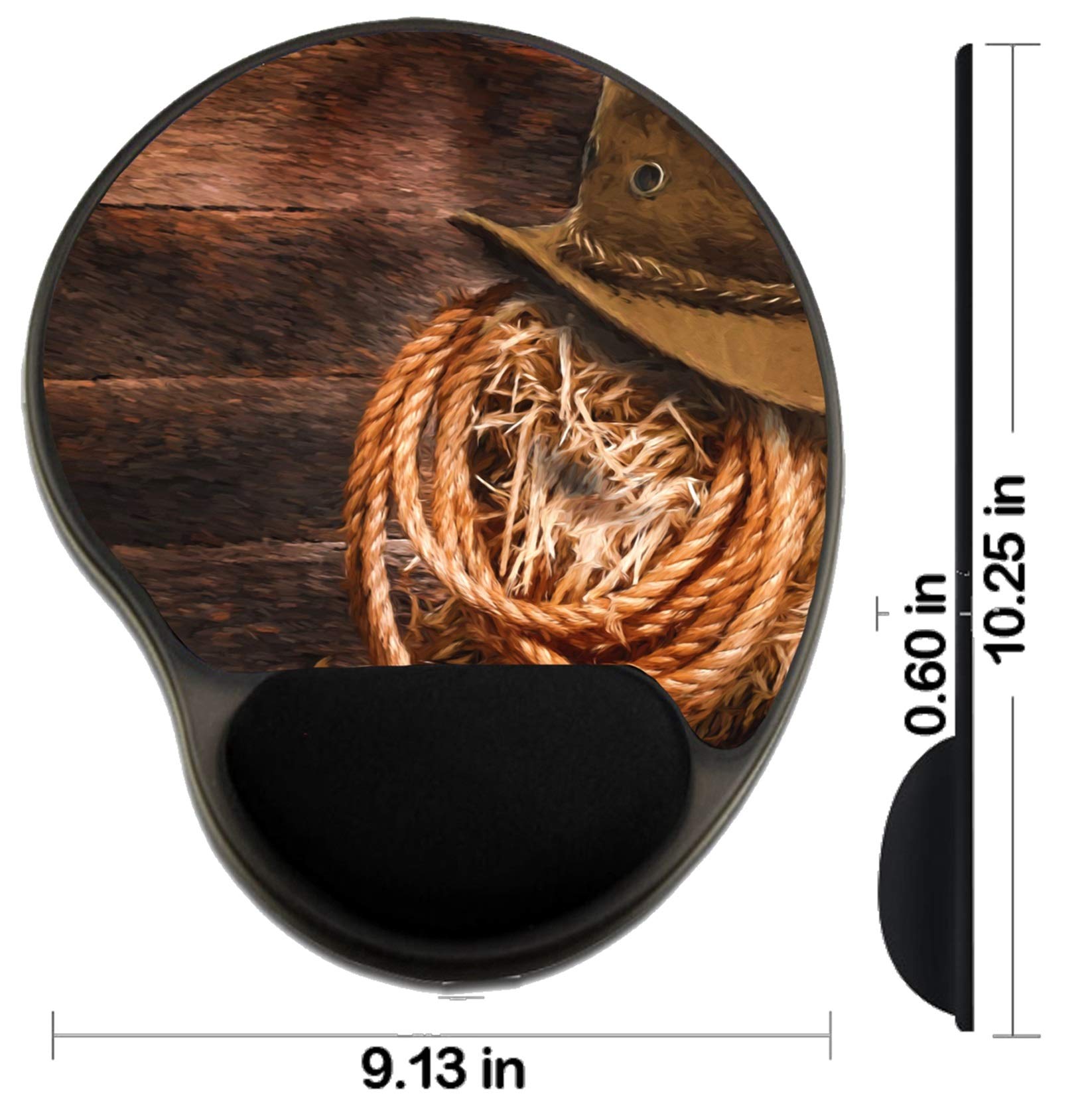 Ergonomic MSD Mouse Pad with Wrist Rest - Comfortable Gaming & Office Mouse Mat for Cowboy Western Design Lovers - Perfect for PC, Laptop, Workstation & Long Computer Sessions