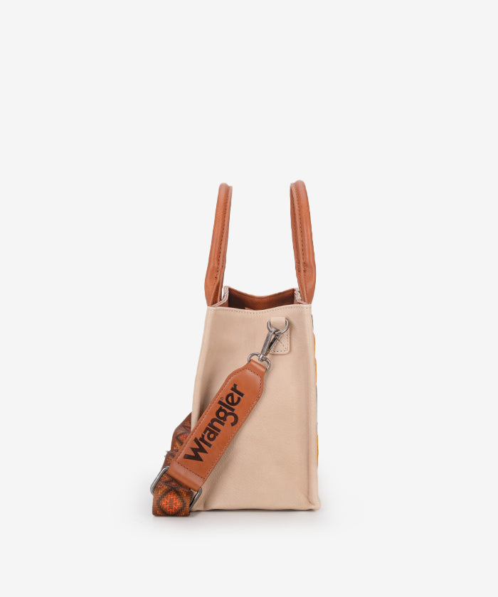 Wrangler Aztec Embroidered Whipstitch Tote Bag for Women - Stylish Boho Shoulder Bag for Travel, Beach & Shopping