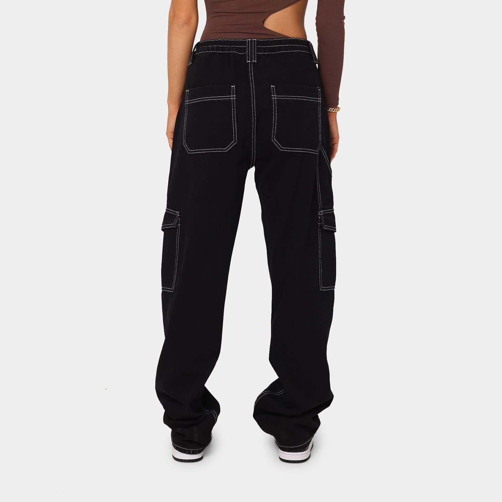 Women's Straight Loose Wide Leg Cargo Jeans with Multi-Pockets | Casual Bell Bottom Pants | S-XL | Perfect for Everyday Wear & Outdoor Activities