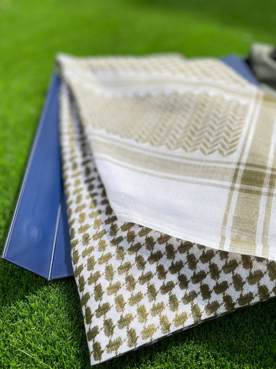 Premium Unisex Olive Green Shemagh Keffiyeh Scarf - Soft Cotton Middle Eastern Head Wrap for Outdoor, Travel & Fashion Accessories