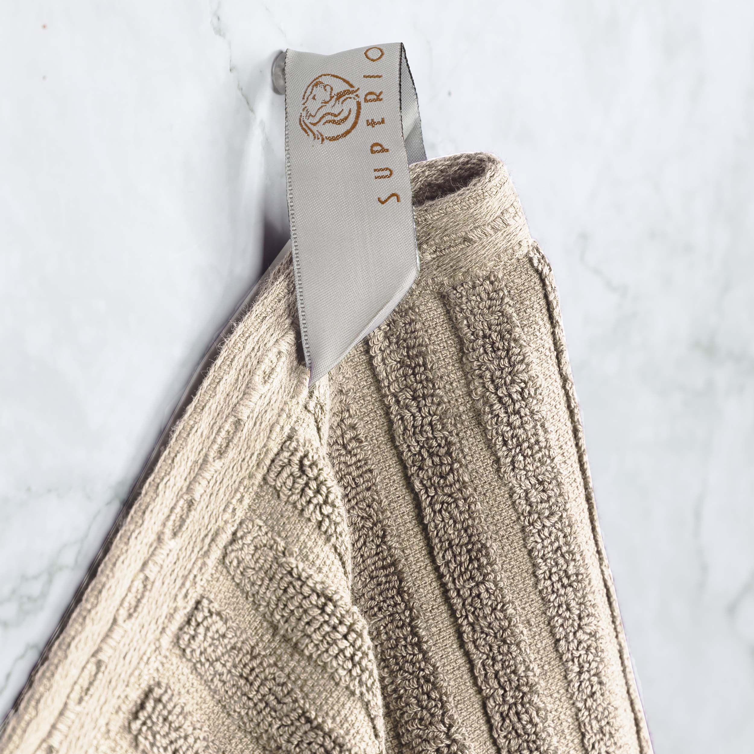 Premium Cotton Ribbed Textured Hand Towels - Ultra Absorbent 4-Piece Bath Towel Set for Kitchen, Bathroom & Gym - Soft Quick-Drying Guest Towels