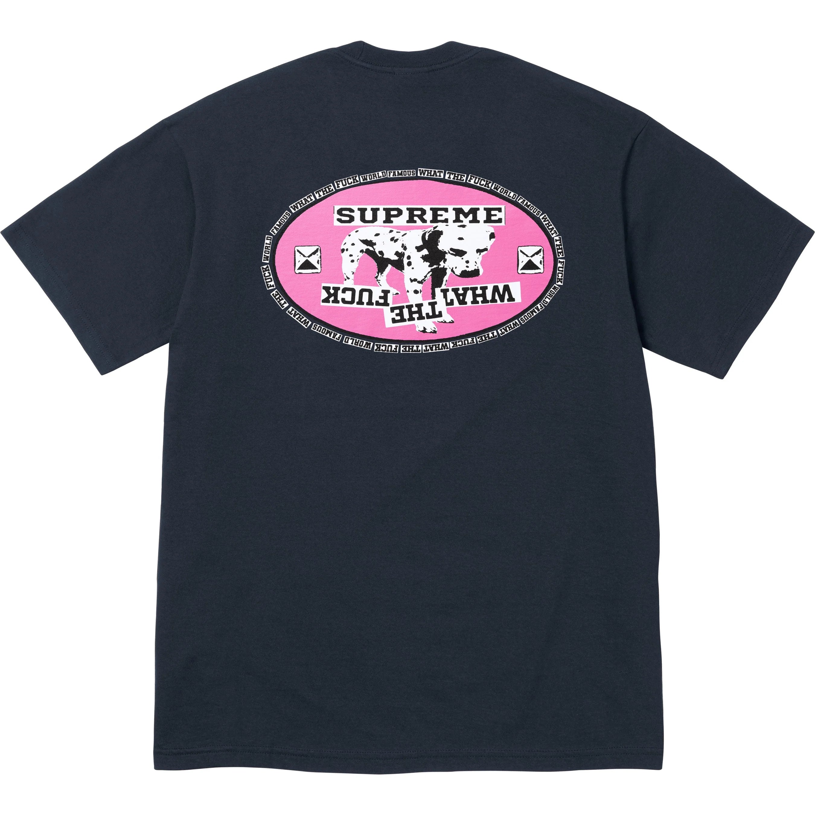 Supreme Dalmatian Graphic T-Shirt for Men - Navy Blue Cotton Crewneck Tee - Casual Streetwear for Everyday Wear & Outfits