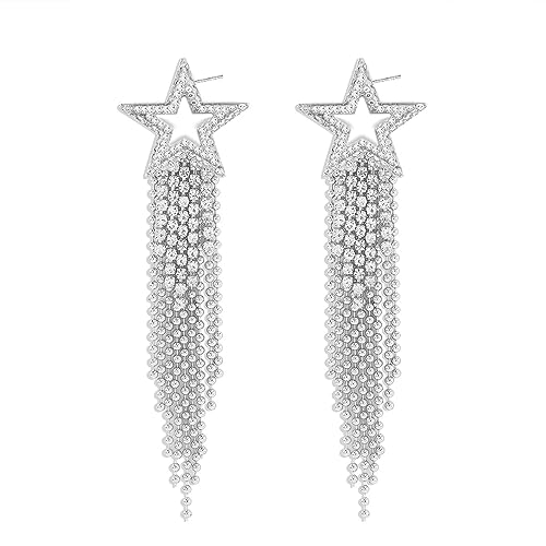 4_Silver Tassel Star Earrings