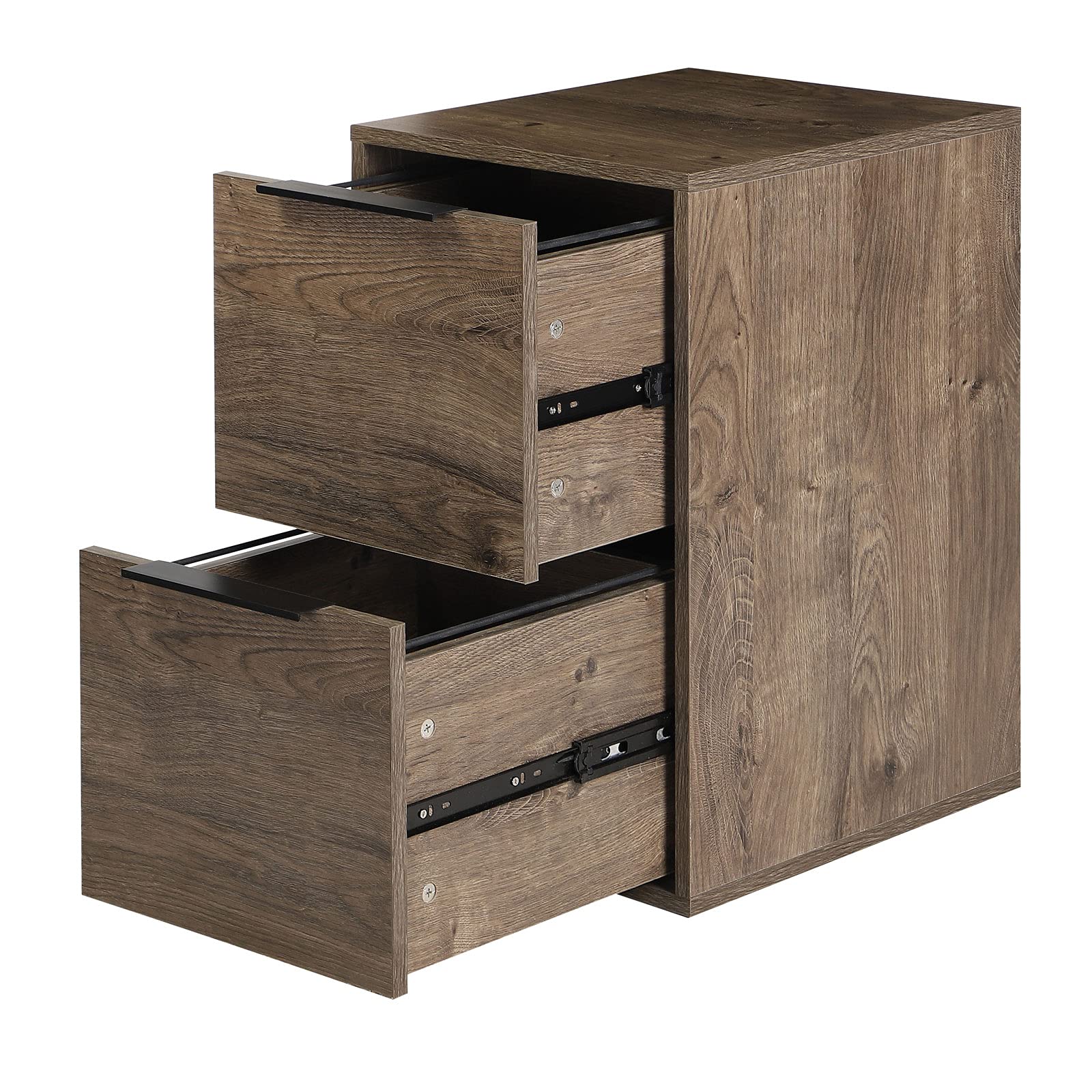 2 Drawer Wooden File Cabinet - Vertical Office Storage for Letter-Size Hanging Files, Industrial Style Under Desk Filing Cabinet (Gray) - Perfect for Home Office, Study Room & Small Business Organization