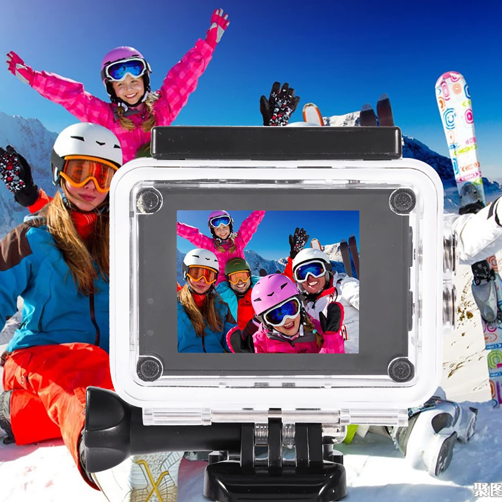 FOSA 1080P HD Waterproof Action Camera - 30M Underwater Sports Camera with 90° Wide Angle Lens, Rechargeable Battery & Protective Case - Perfect for Diving, Surfing, Skiing & Outdoor Adventures