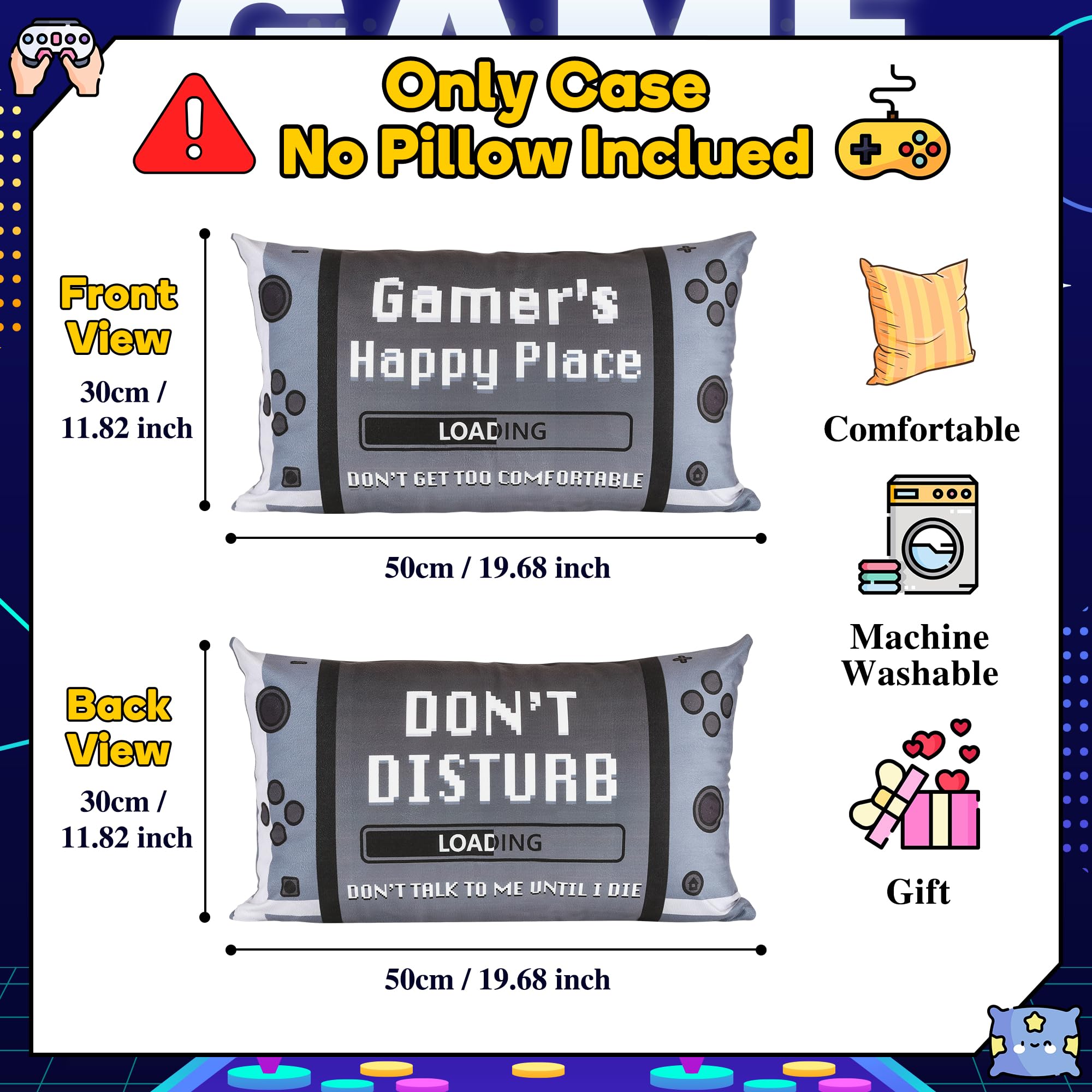 Best Gamer Gifts for Men - Cool Gaming Socks & Throw Pillow Cover Set - Unique Gamer Room Decor & Accessories - Perfect Birthday/Christmas Present for Gamers - Ideal for Gaming Room Setup & Cozy Home Decor