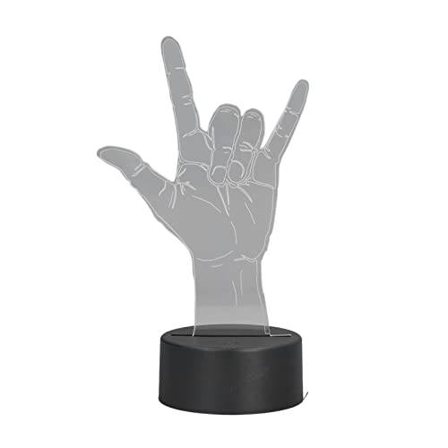 3D I Love You Sign Language Night Light - Touch Control, Adjustable Brightness, USB/Battery Powered, 7 Color Changing LED Illusion Lamp for Bedroom, Nursery, Christmas Decor & Romantic Gifts