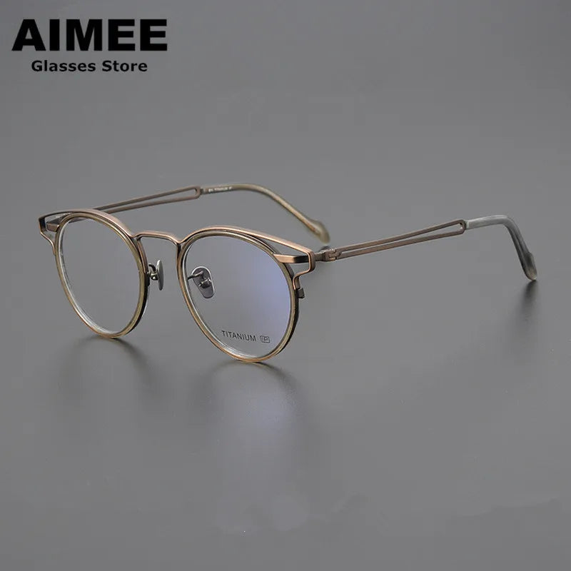 Stylish Aimee Unisex Full Rim Oval Titanium Acetate Eyeglasses Frame 19061 - Lightweight & Durable for Work, Reading & Everyday Wear