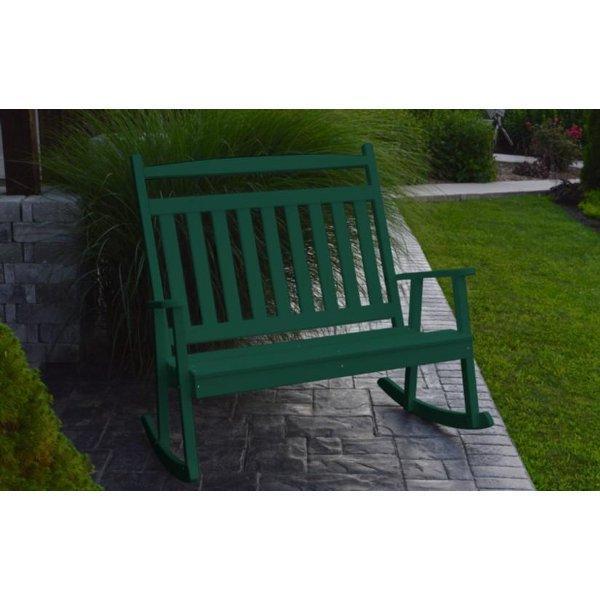 A & L Furniture Poly Classic Double Rocker - Comfortable Outdoor Patio Rocking Chair for Porch, Garden, and Backyard Relaxation