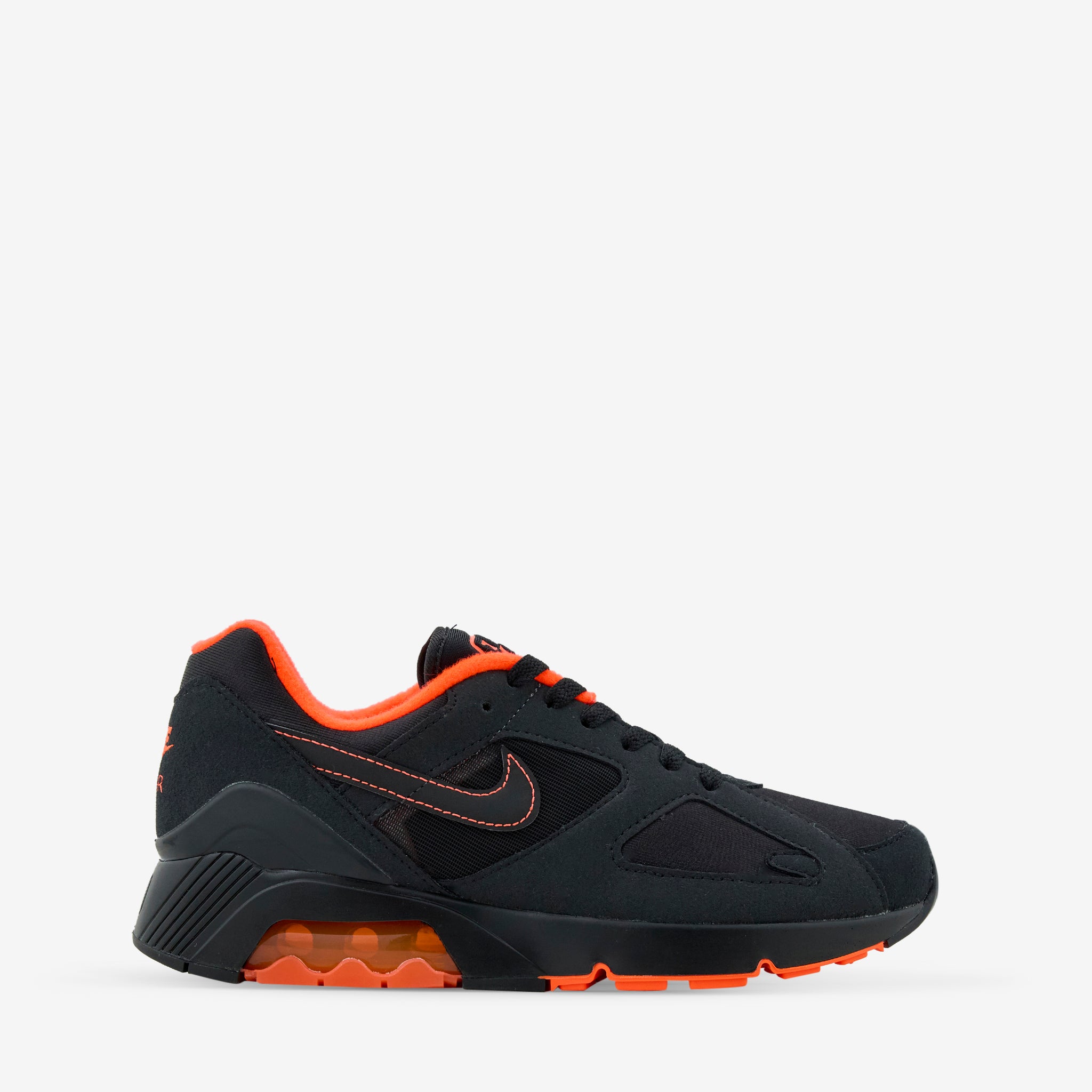 Nike Air 180 Black & Hyper Crimson Men's Running Shoes - Lightweight Cushioned Sneakers for Jogging, Gym Workouts & Everyday Wear