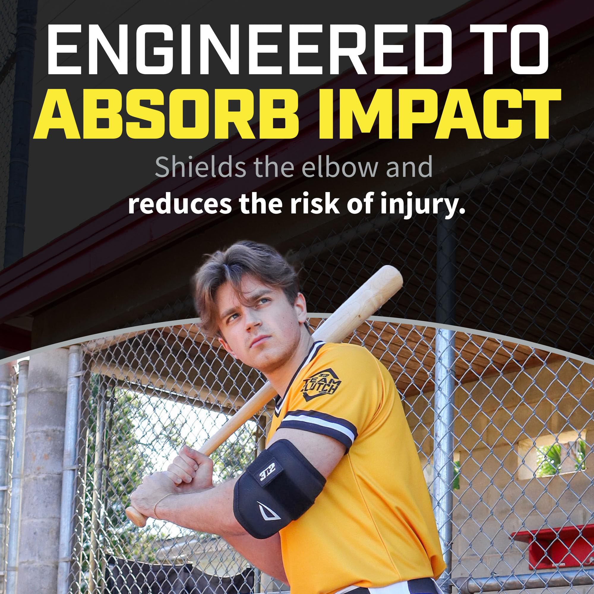 3N2 Batters Elbow Guard - Adjustable Protective Elbow Pad for Baseball & Softball Players - Lightweight Comfortable Arm Protection for Hitting & Fielding - Perfect for Training & Games