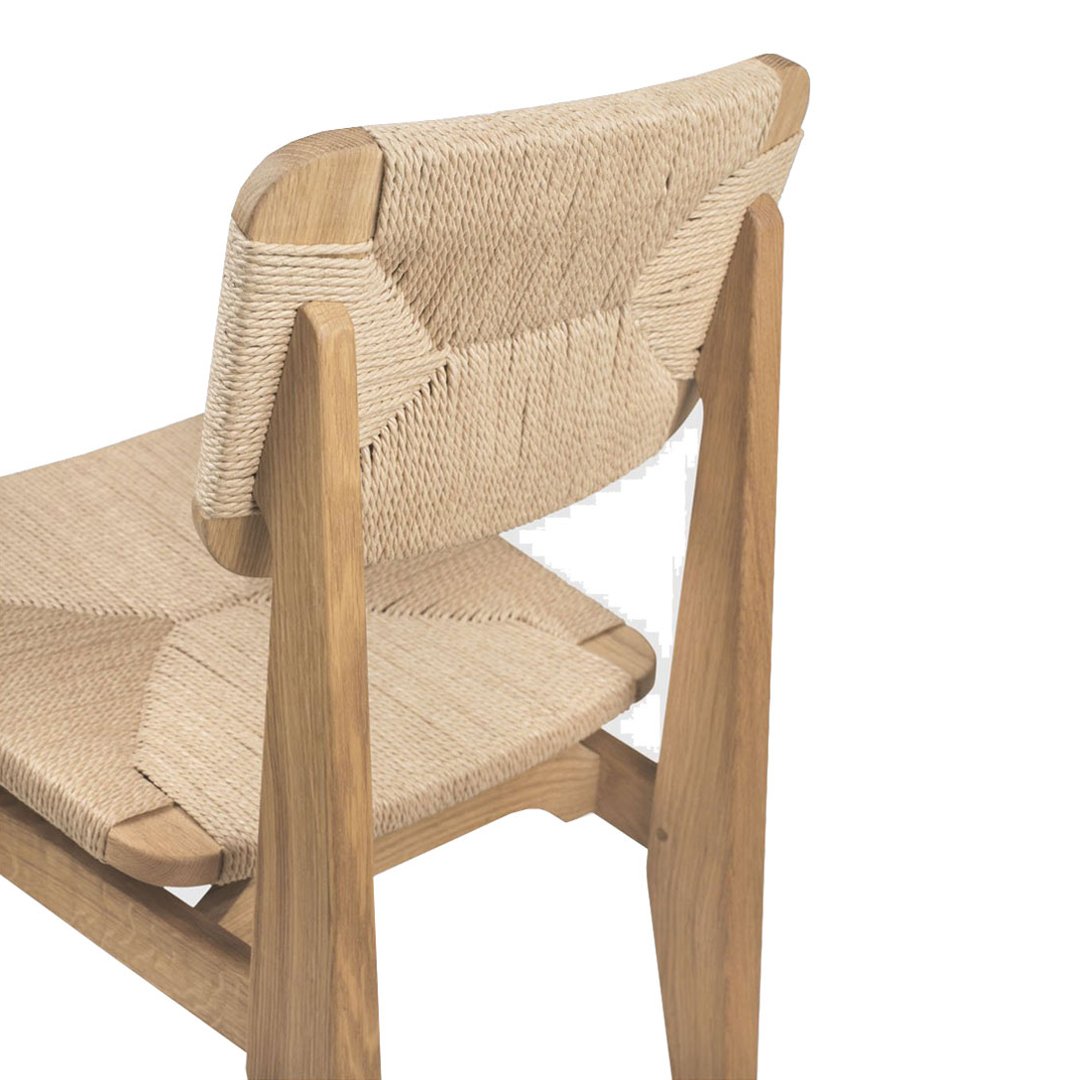Modern C Chair Dining Chair with Durable Paper Cord Seat - Perfect for Kitchen, Dining Room, and Outdoor Patio Use