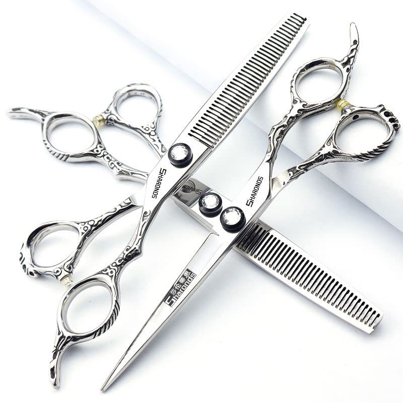 7 Inch Professional Hair Scissors Set - Japanese Stainless Steel Hairdressing Shears for Barbers & Stylists (3-Piece) - Perfect for Salon, Home Haircuts & Precision Trimming