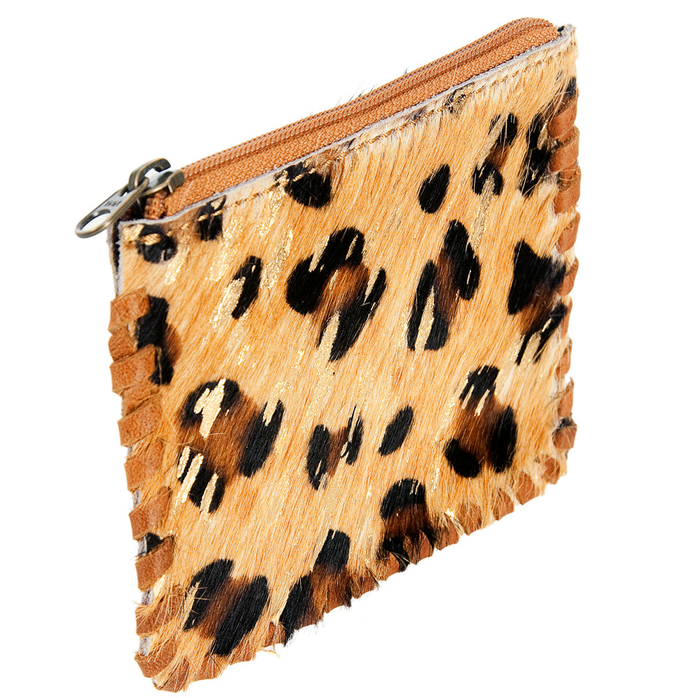 Genuine Leather Women's Coin Purse & Western Handbag - American Darling ADBG536A Hair-On Cowhide Wallet for Everyday Use & Country Style Outfits
