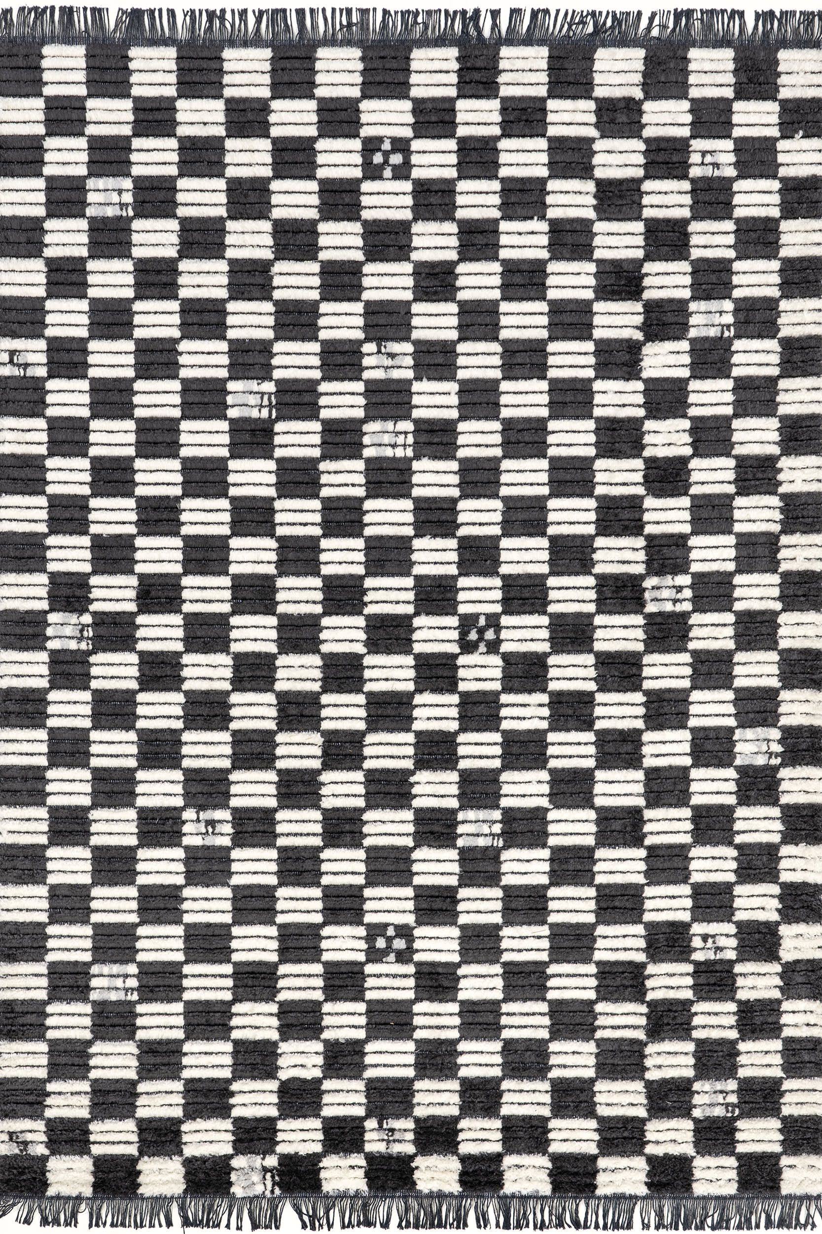 Armedia Modern Checkered Area Rug - Dark Grey Non-Slip Living Room Carpet for Bedroom, Office & Home Decor