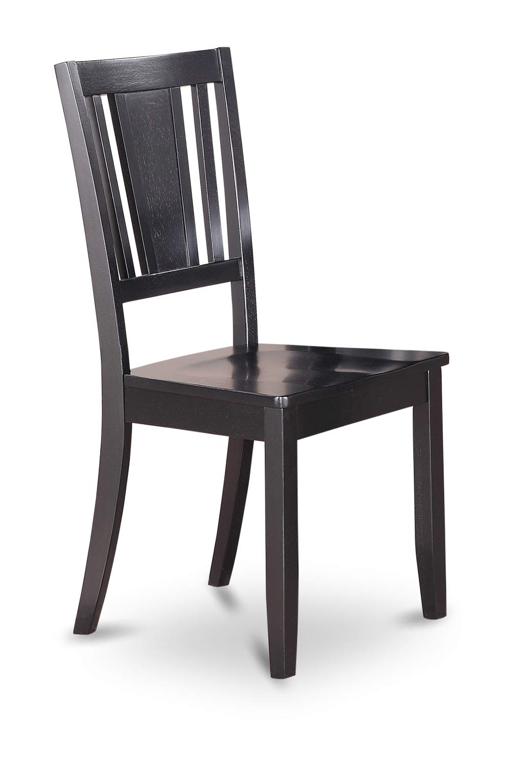 East West Furniture DLDU5-BLK-W 5-Piece Black Round Dining Table Set with Drop Leaf & 4 Chairs, 42x42 Inch - Perfect for Small Kitchens, Breakfast Nooks & Cozy Family Meals