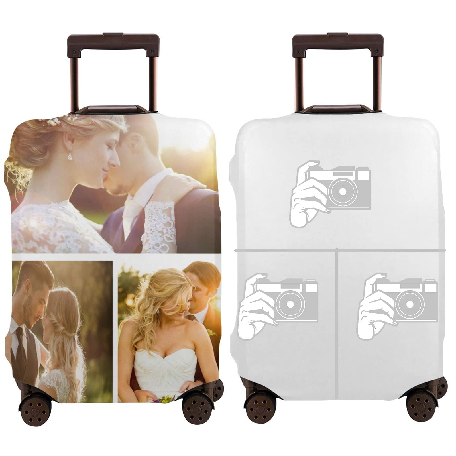 Custom Luggage Cover - Personalized Suitcase Protector with Collage Photos | Anti-Scratch, Highly Elastic Travel Baggage Cover | Multiple Sizes for Airplane, Cruise & Vacation Travel Accessories