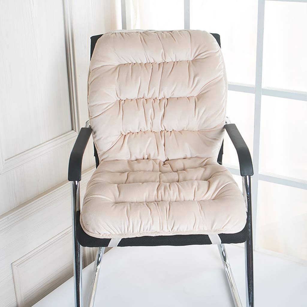 Premium Office Chair Seat Cushion - Solid Color Thickened Fluffy Back & Seat Pad - Super Soft Dining Chair Support (Beige, 50x110cm/20x43inch) - Perfect for Home Office, Gaming, Study & Work Comfort