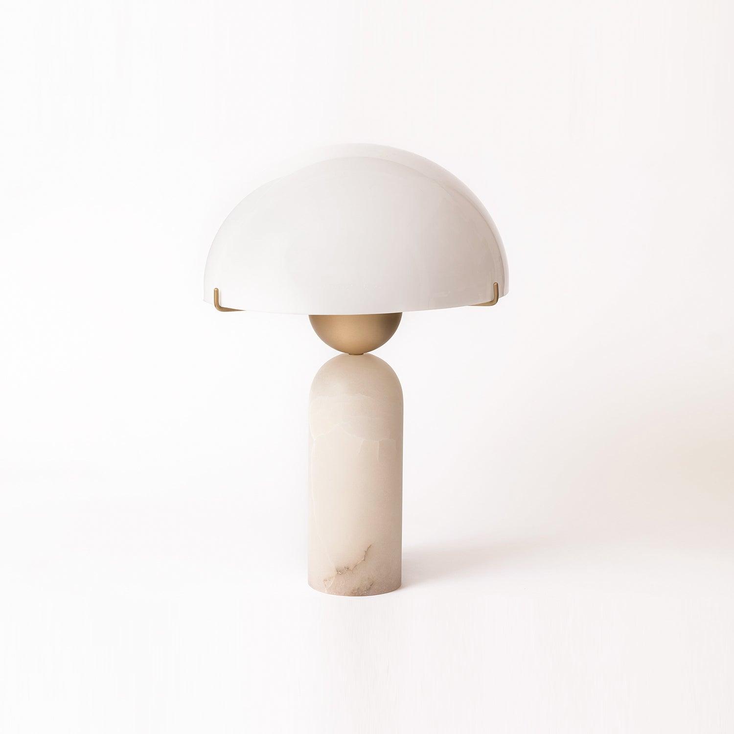 Peono Alabaster Table Lamp - Elegant Handcrafted Nightstand Lighting for Bedroom, Living Room & Office - Perfect for Reading, Relaxing & Home Decor