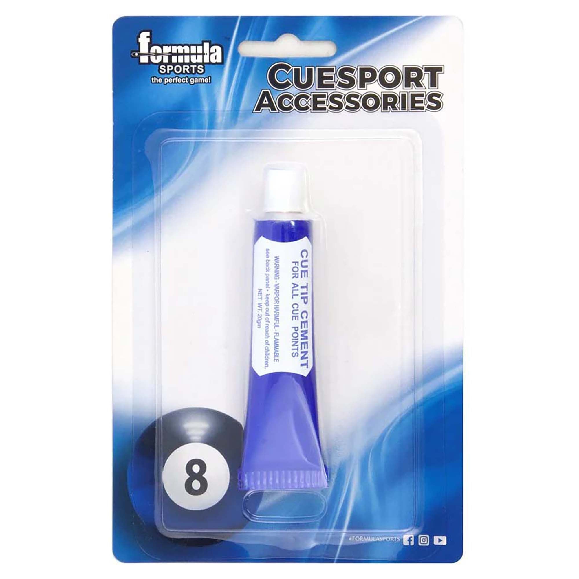 Premium Formula Sports Cue Tip Cement - Professional Billiard Pool Stick Repair Glue - Strong Adhesive for Snooker & Pool Cue Tips - Perfect for Home Game Rooms, Bars & Tournaments