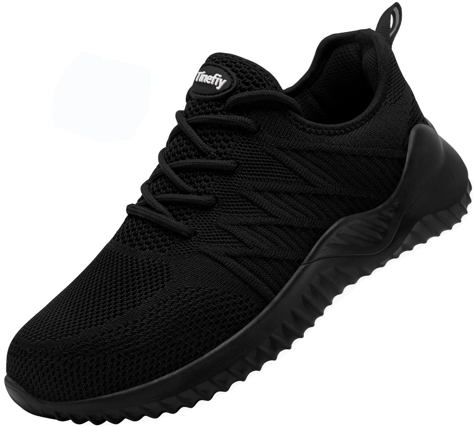Tinefiy Women's Steel Toe Work Shoes - Lightweight, Slip & Puncture Resistant Safety Sneakers with Cushioning for Construction, Warehouse & Outdoor Work