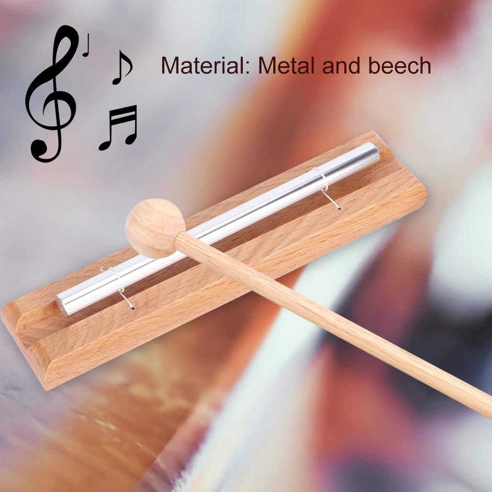 Solo Chime with Wood Mallet - Smooth Polished Musical Instrument for Classroom Management, Meditation, Sound Therapy, Meetings & Yoga - Perfect for Relaxation, Focus & Mindfulness