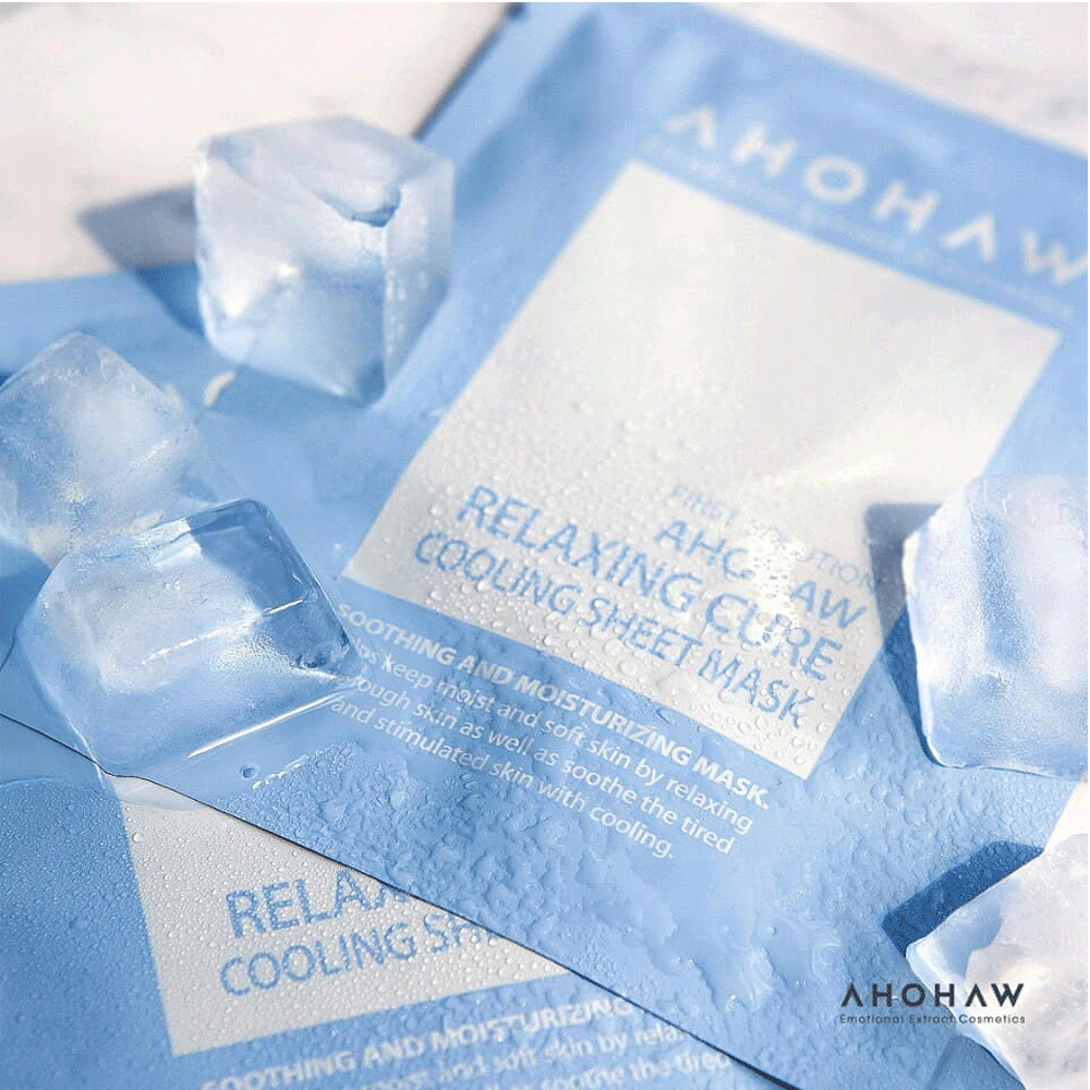 AHOHWA Cooling Sheet Mask 30g (5 Pack) - Hydrating & Relaxing Facial Mask for Glowing Skin | Perfect for Spa Night, Travel & Self-Care Routine