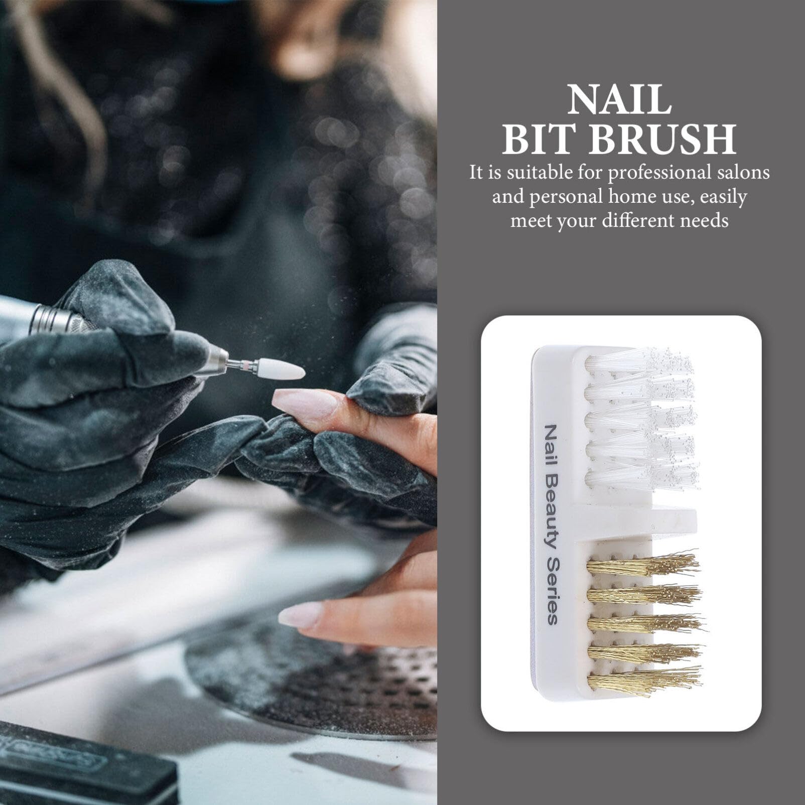 Uonlytech 3Pcs Nail Art Drill Bit Cleaner Set - Copper Wire Nail Scrub Brush & Cleaning Tool for Salon & Home Use | Perfect for Nail Drill Maintenance & Manicure Hygiene