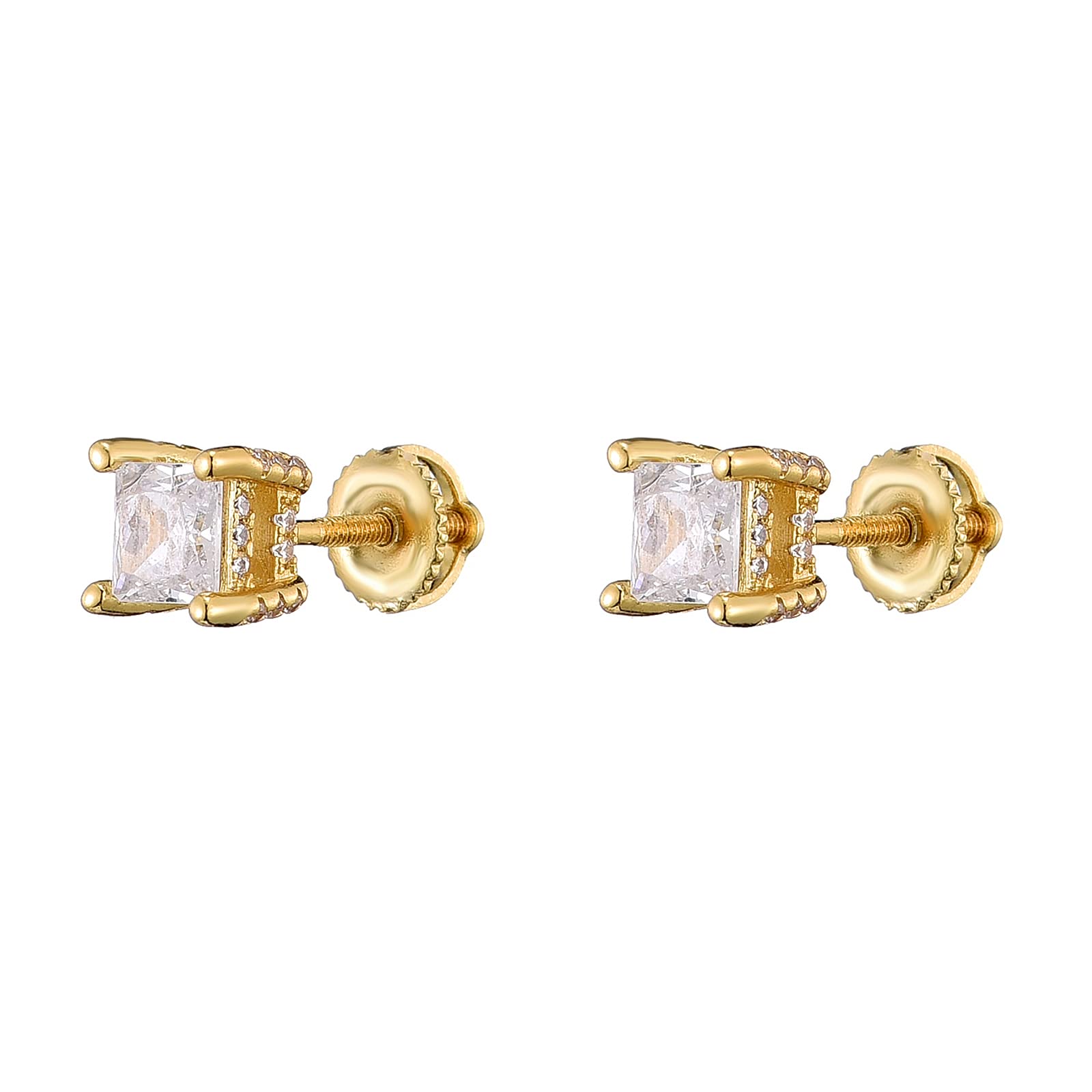 FEEL STYLE Diamond Stud Earrings for Men & Women - Cubic Zirconia Iced Out Hip Hop Fashion Jewelry - Perfect Gift for Teens, Anniversaries & Special Occasions - Great for Parties, Date Nights & Everyday Wear