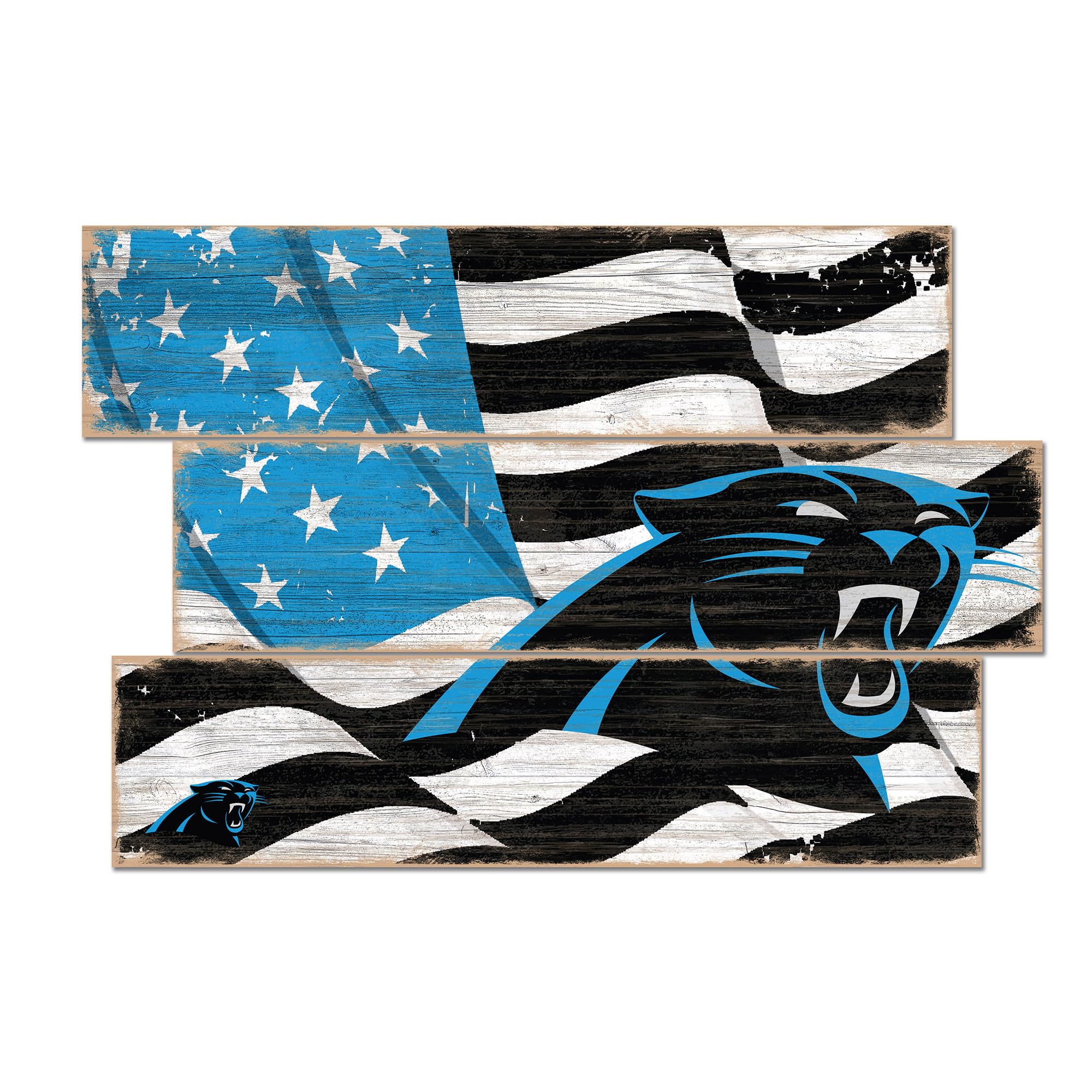 Fan Creations Carolina Panthers 3-Plank Team Flag - Premium NFL Football Decor for Game Day, Tailgating & Home