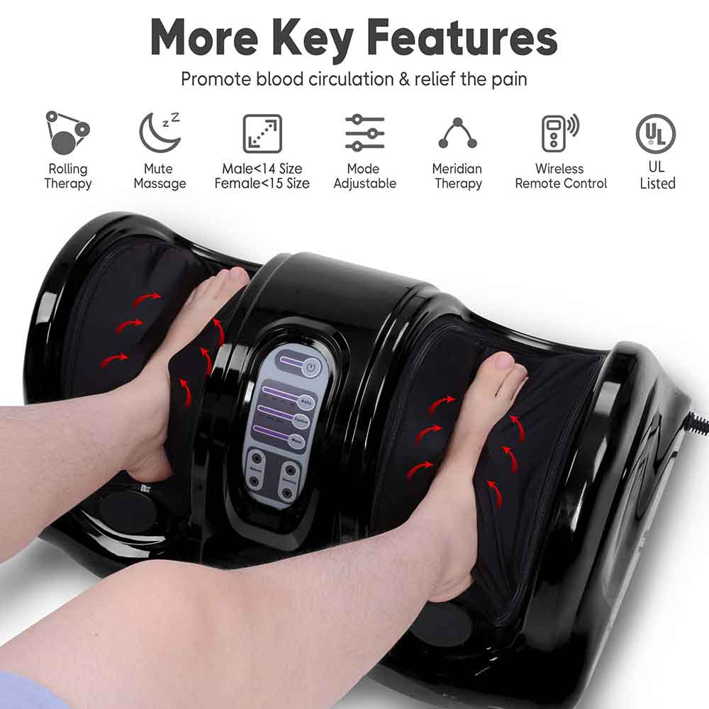 TheLAShop Electric Foot and Leg Massager with Remote Control - Relieve Pain, Improve Circulation for Home & Office Use