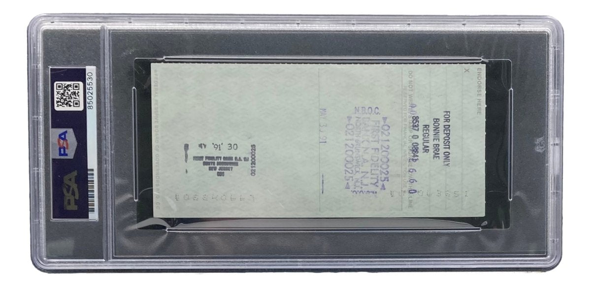 Authentic Bobby Thomson New York Giants Signed Bank Check with PSA/DNA Certification 85025530 - Perfect for Sports Memorabilia Collectors and Baseball Fans