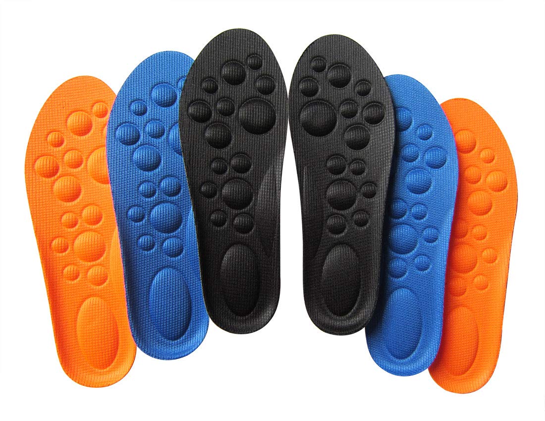 **Bellcon Memory Foam Shoe Insoles for Kids – Non-Slip, Odor Control, Arch Support – 3 Pairs (Big Kid 1.5-5M/20.5-23CM) – Perfect for School, Sports & Daily Comfort**