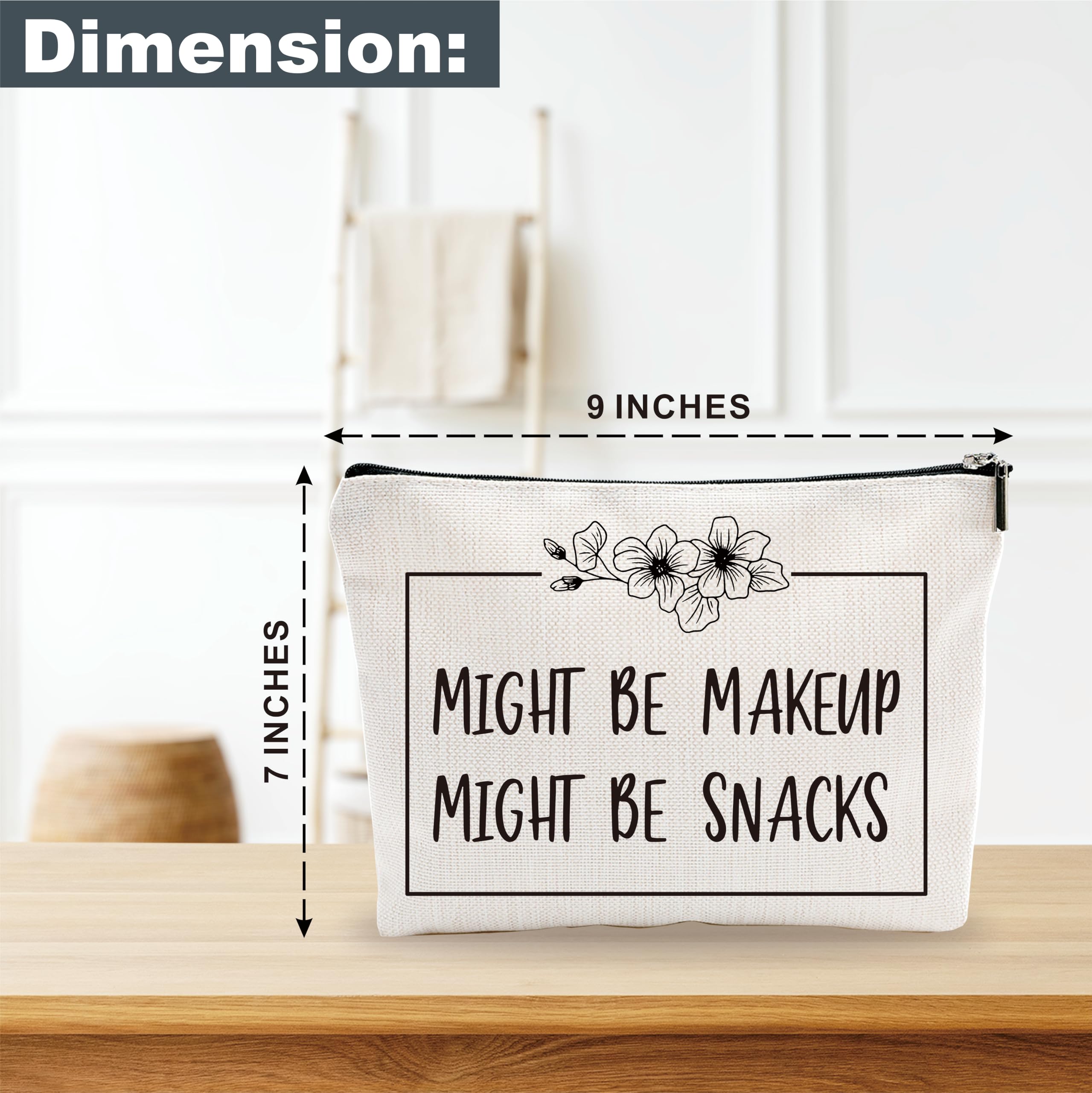 Minimalist Makeup Bag with Funny Quote - Versatile Cosmetic & Toiletry Pouch for Women - Perfect Gift for Best Friends, Girlfriends & Personal Care - Great for Travel, Gym & Daily Essentials - A26