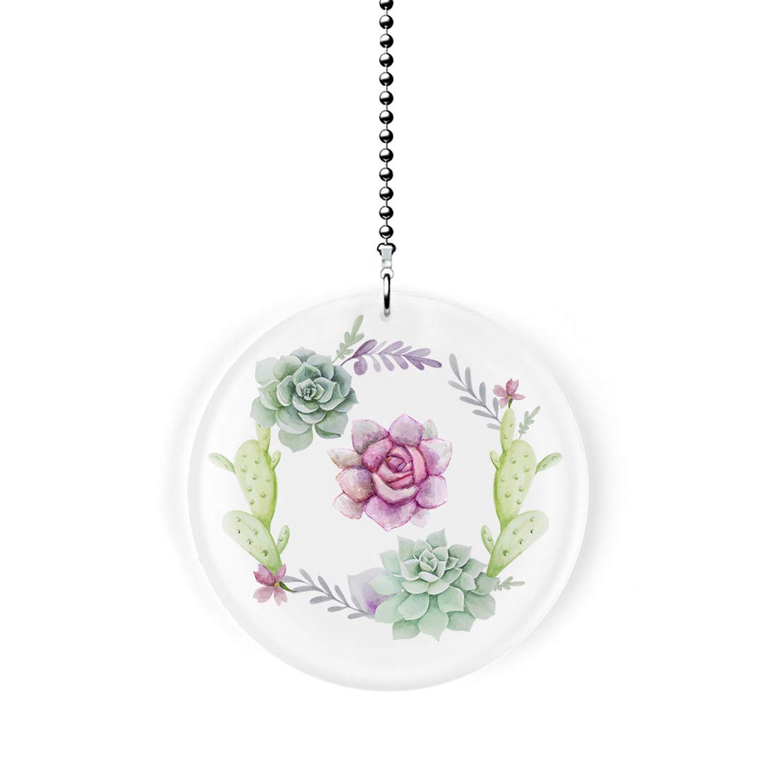 Southwest Cactus Flower Ceiling Fan Pull Chain - Decorative Light Switch Pull for Boho Home Decor, Southwest Style Bedroom & Kitchen Lighting Accessories