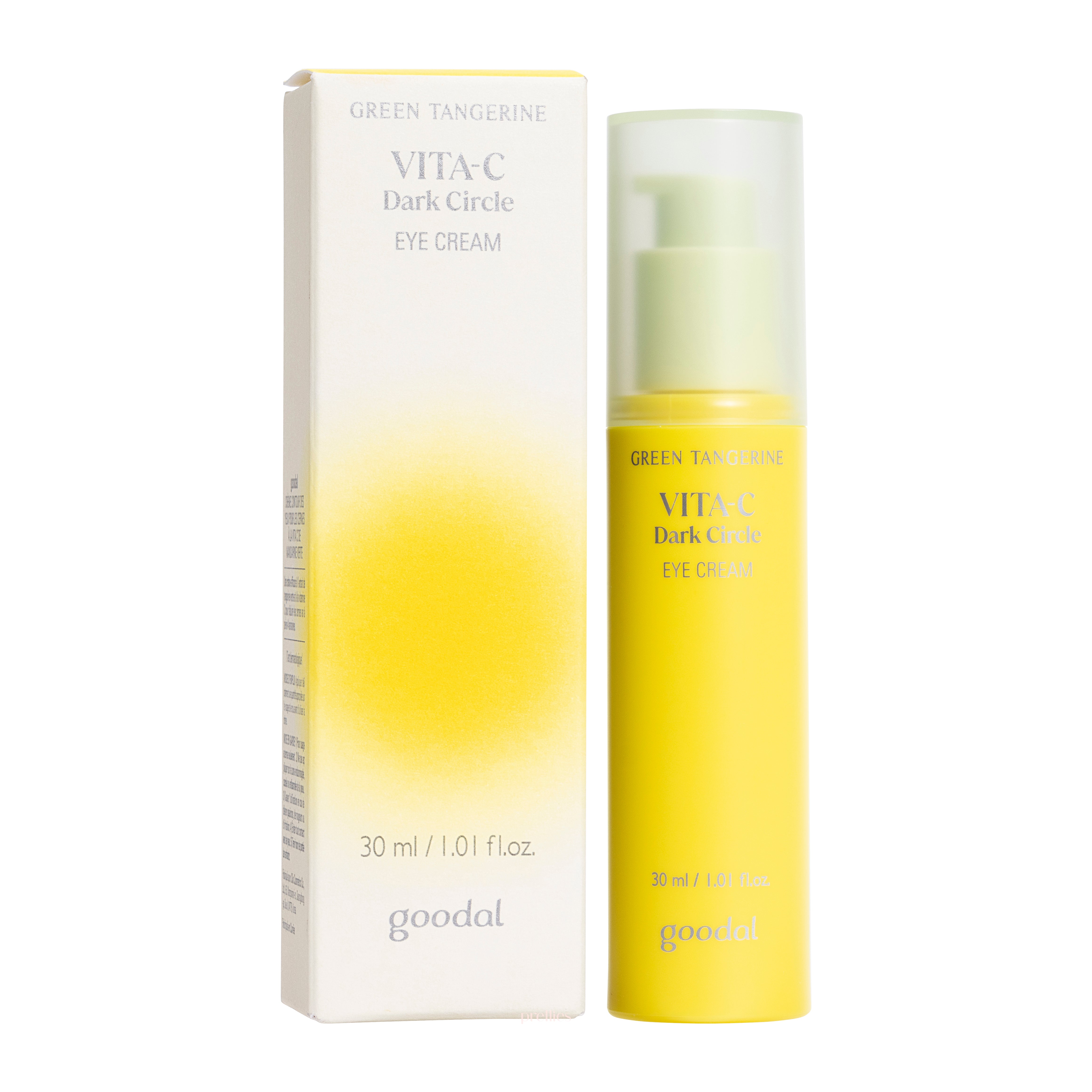 Goodal Green Tangerine Vita C Dark Circle Eye Cream 30ml - Brightening & Hydrating Under Eye Treatment for Dark Circles & Puffiness - Perfect for Nighttime Skincare Routine & Travel