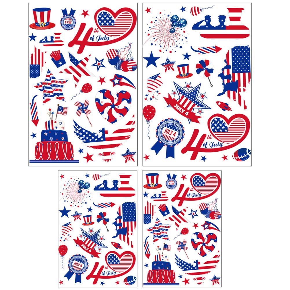 KESYOO 3-Pack Waterproof American Flag Window Stickers - Patriotic Decals for Independence Day, Memorial Day & Fourth of July - Perfect for Cars, Homes & Office Decor
