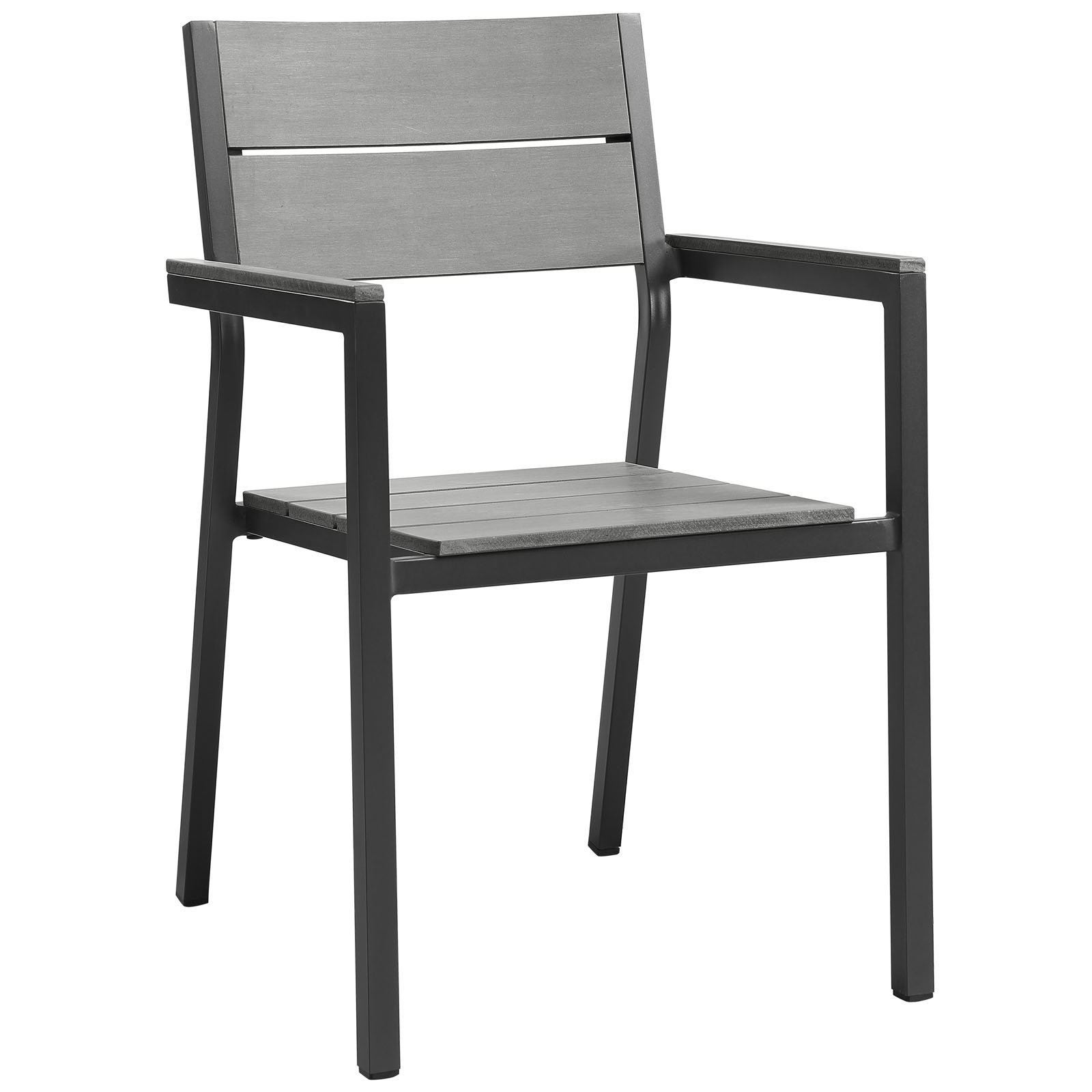 Modway Maine 3-Piece Outdoor Dining Set - Aluminum Patio Furniture with 28