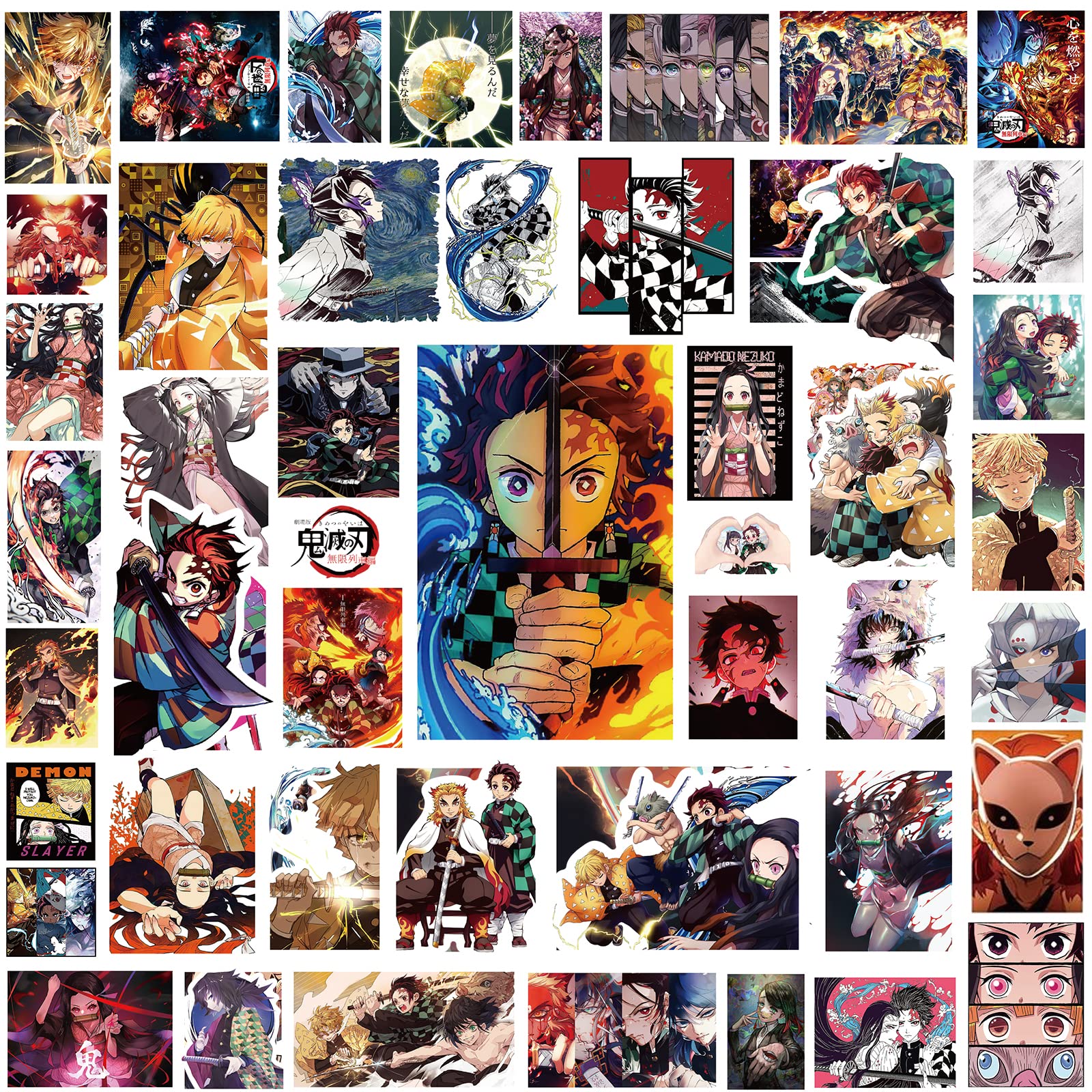 100PCS Demon Slayer Stickers | Kimetsu no Yaiba Anime Waterproof Vinyl Decals for Water Bottles, Laptops, Skateboards & More | Perfect for DIY Crafts, School Supplies & Anime Fan Collections