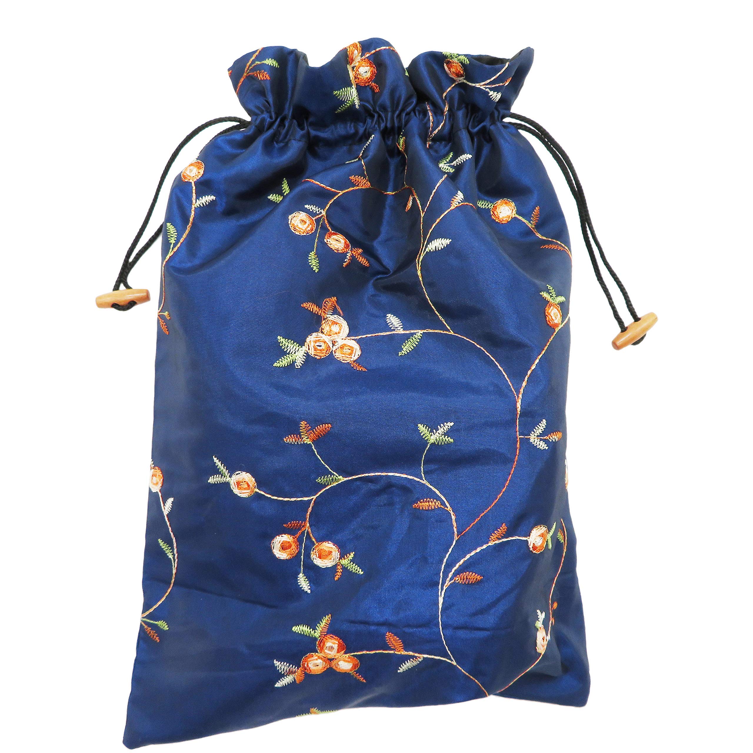 4-Piece Embroidered Silk Flower Jacquard Travel Organizer Bags - Washable Fabric Storage for Lingerie, Underwear, Laundry & Shoes - Perfect for Travel, Home & Gym Organization (Men & Women)