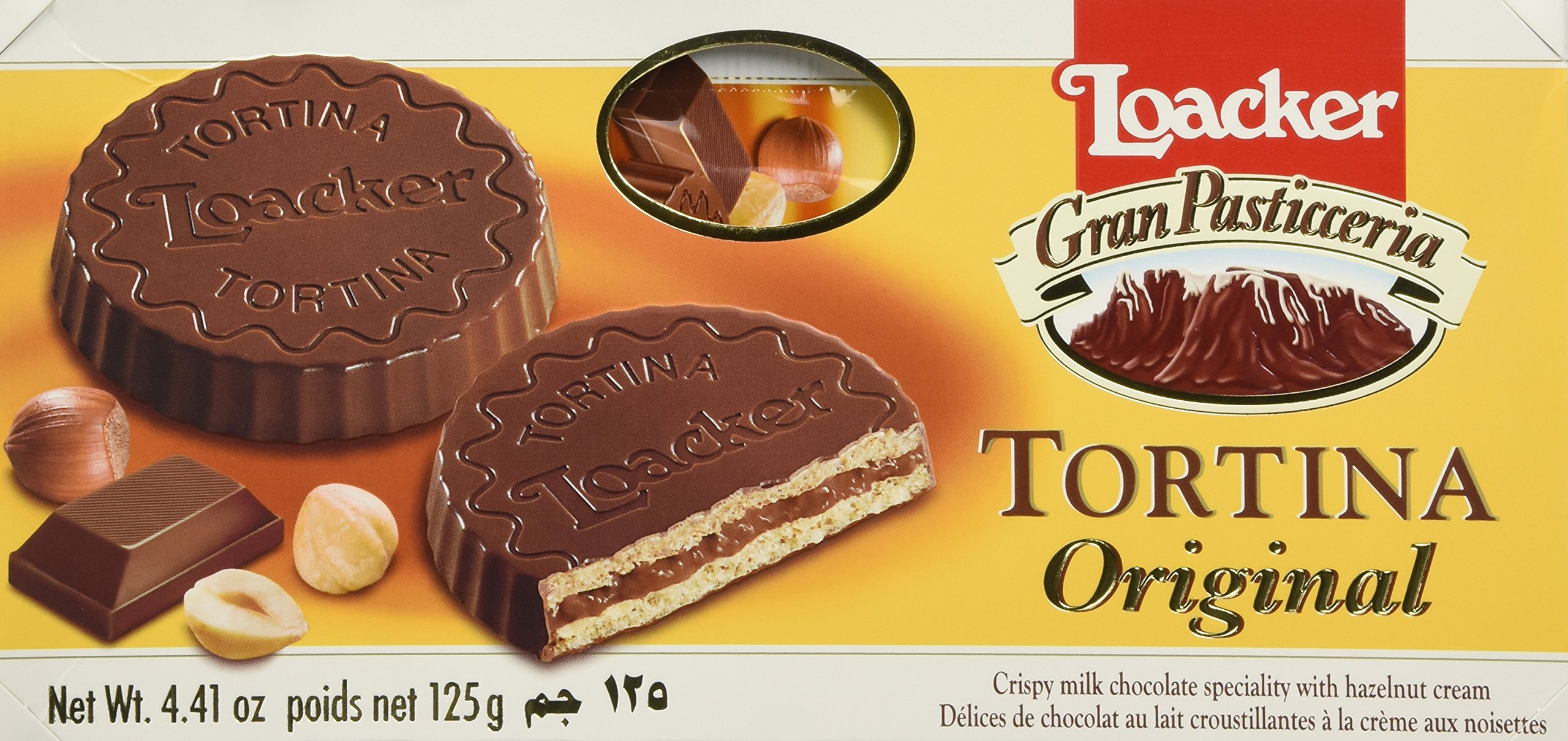 Loacker Tortina Cookies - 4.41oz (Pack of 12) | Italian Wafer Cookies with Chocolate Filling | Perfect for Snacking, Gifts & Coffee Time