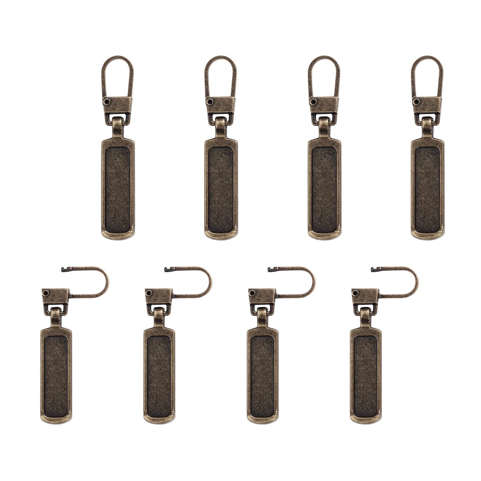 LUTER 8-Piece Bronze Metal Zipper Pull Replacement Set - Compatible with Jackets, Bags, Luggage & Outdoor Gear - Durable Zipper Accessories for Easy Grip & Style Upgrade
